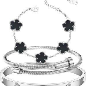 Hypoallergenic Gold Plated Bracelet with Cubic Zirconia - Large Sizes Available
